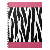 Roze Zebra Print Notitieboek (Voorkant)