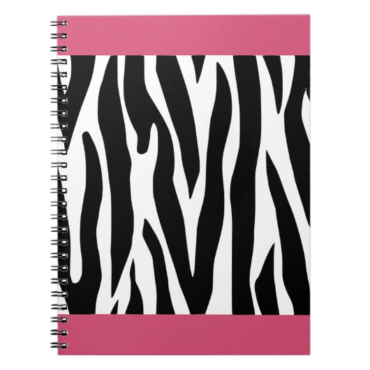 Roze Zebra Print Notitieboek (Voorkant)