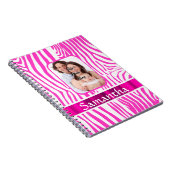 Roze zebra print notitieboek (Rechterzijde)