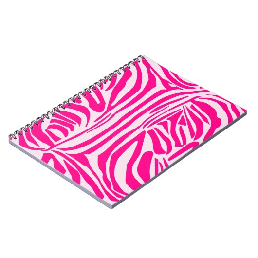 Roze zebra print notitieboek (Linkerzijde)