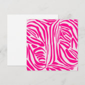Roze zebra print notitiekaartje (Voorkant / Achterkant)
