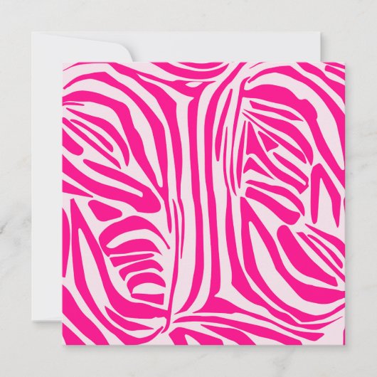 Roze zebra print notitiekaartje (Voorkant)