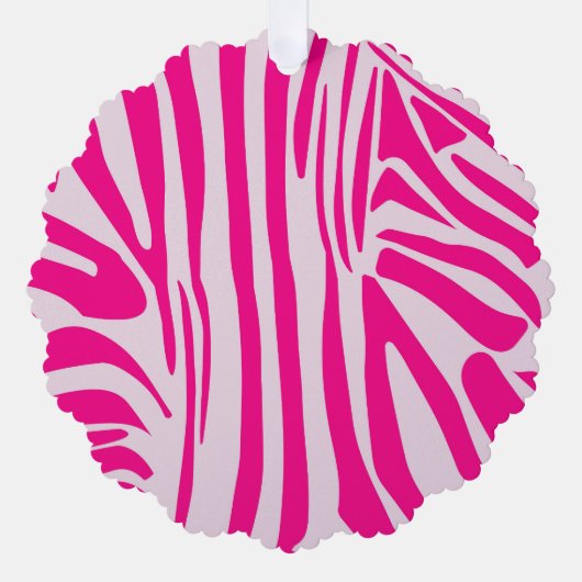 Roze zebra print ornament kaart (Voorkant)