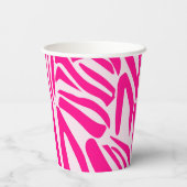 Roze zebra print papieren bekers (Achterkant)