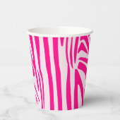 Roze zebra print papieren bekers (Links)