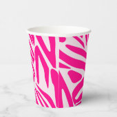 Roze zebra print papieren bekers (Rechts)