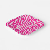 Roze zebra print papieren bordje (Gebogen)