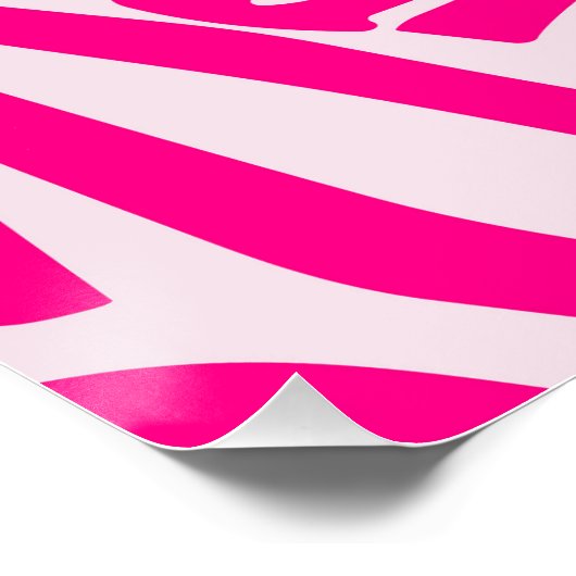 Roze zebra print perfect poster (Hoek)