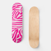 Roze zebra print persoonlijk skateboard (Voorkant)