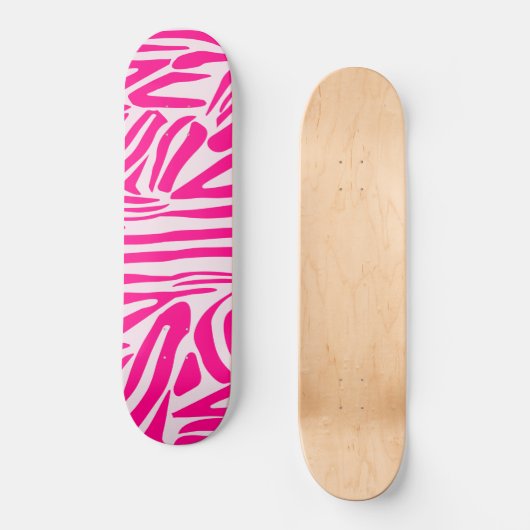 Roze zebra print persoonlijk skateboard (Voorkant)