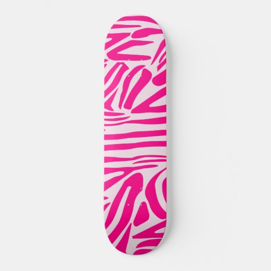 Roze zebra print persoonlijk skateboard (Voorkant)