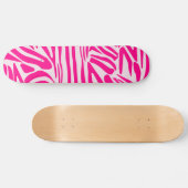 Roze zebra print persoonlijk skateboard (Horizontaal)