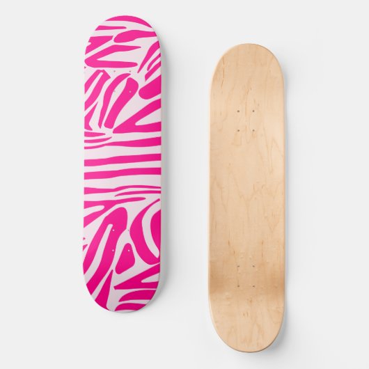 Roze zebra print persoonlijk skateboard (Voorkant)