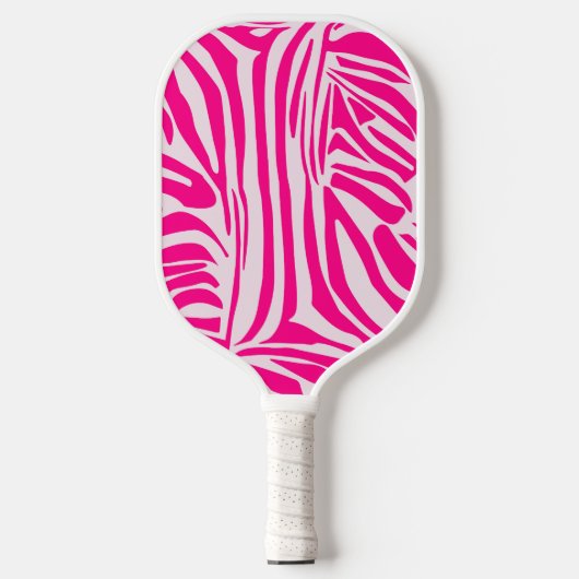 Roze zebra print pickleball paddle (Voorkant)