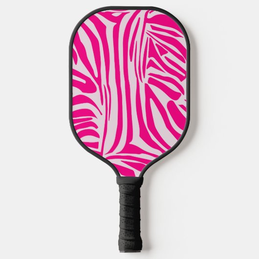 Roze zebra print pickleball paddle (Voorkant)