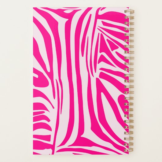 Roze zebra print planner (Achterkant)