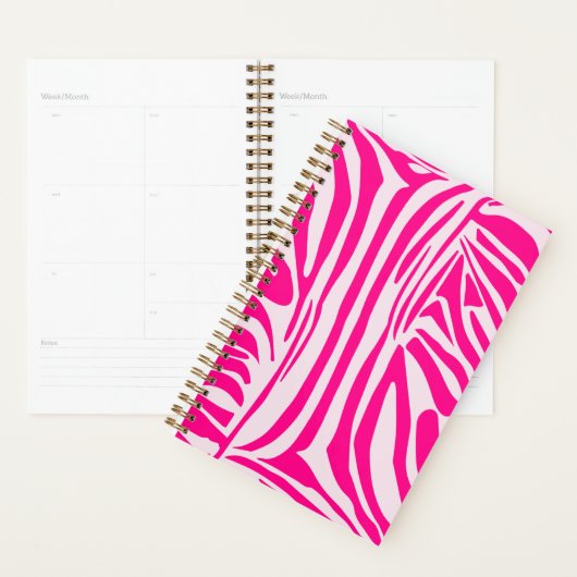 Roze zebra print planner (Display)
