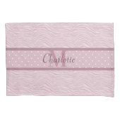 Roze Zebra Print & Polka Dots monogramed Kussensloop (Voorkant)