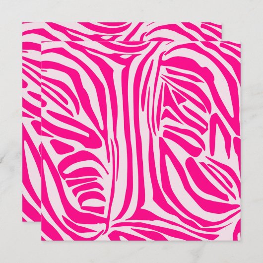 Roze zebra print programmakaart (Voorkant / Achterkant)
