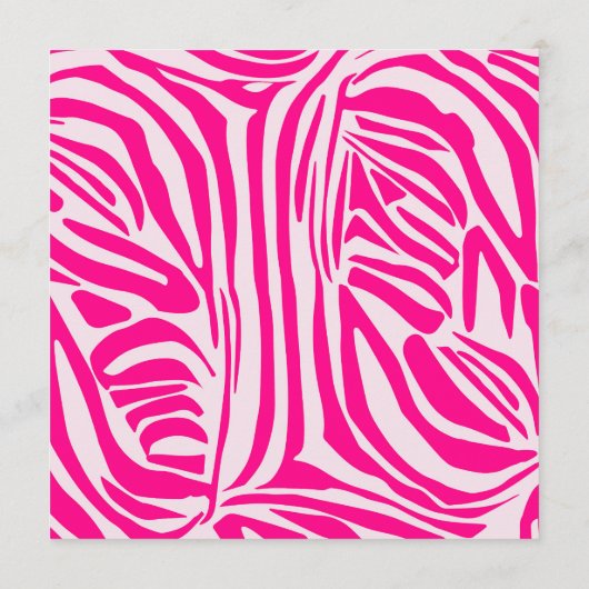 Roze zebra print programmakaart (Achterkant)
