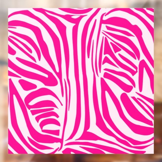 Roze zebra print raamsticker (Vel 2)