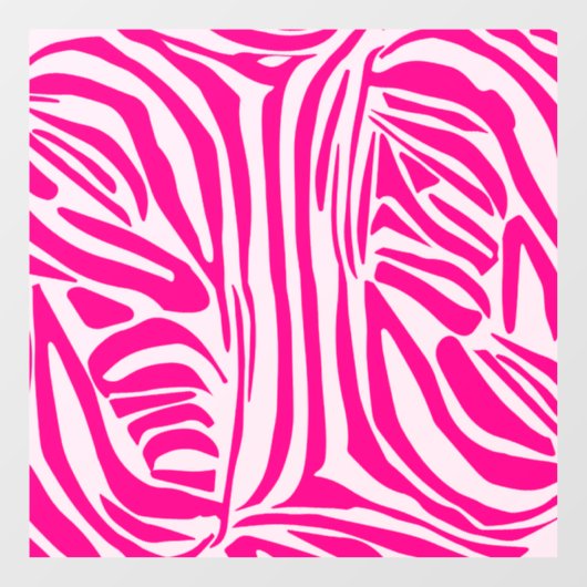 Roze zebra print raamsticker (Vel)