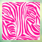 Roze zebra print raamsticker (Vel 3)