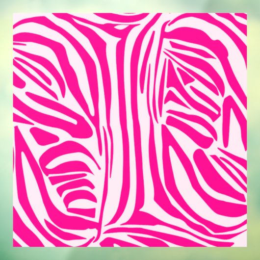 Roze zebra print raamsticker (Vel 3)
