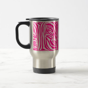 Roze zebra print reisbeker