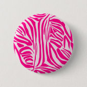 Roze zebra print ronde button 5,7 cm (Voorkant)