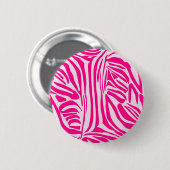 Roze zebra print ronde button 5,7 cm (Voorkant /achterkant)