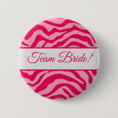 Roze Zebra print Ronde Button 5,7 Cm (Voorkant)