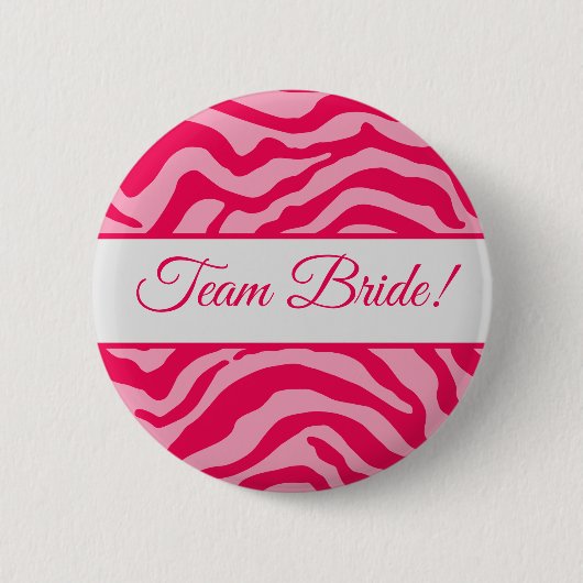 Roze Zebra print Ronde Button 5,7 Cm (Voorkant)
