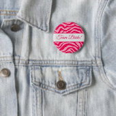 Roze Zebra print Ronde Button 5,7 Cm (In situ)