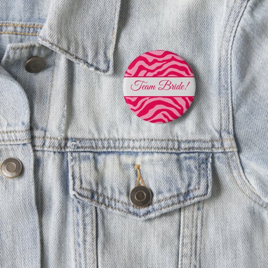 Roze Zebra print Ronde Button 5,7 Cm (In situ)
