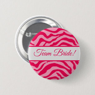 Roze Zebra print Ronde Button 5,7 Cm