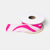 Roze zebra print satijnen lint (Spoel)