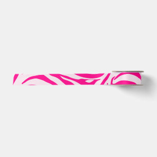 Roze zebra print satijnen lint