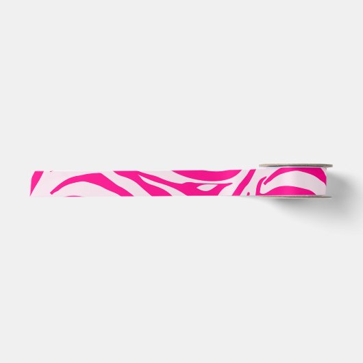 Roze zebra print satijnen lint (Voorkant)