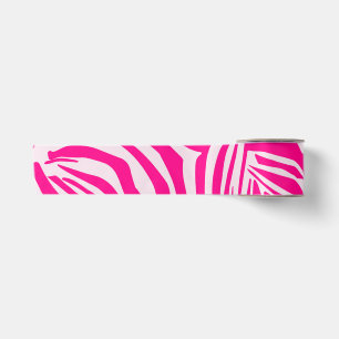 Roze zebra print satijnen lint