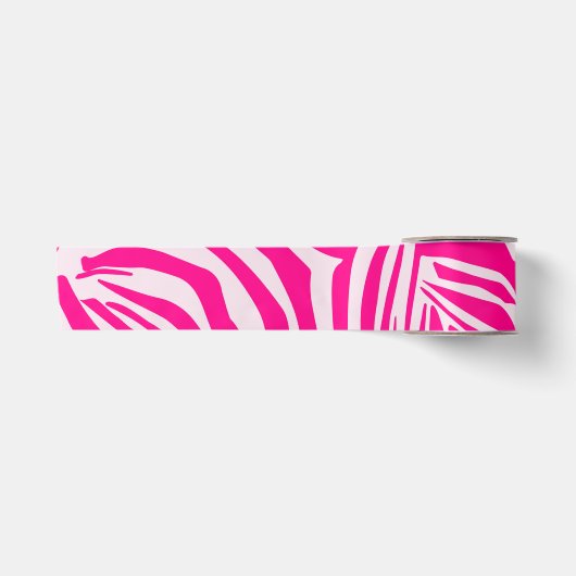 Roze zebra print satijnen lint (Voorkant)