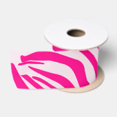 Roze zebra print satijnen lint (Spoel)