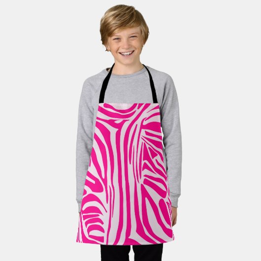 Roze zebra print schort (Gedragen)