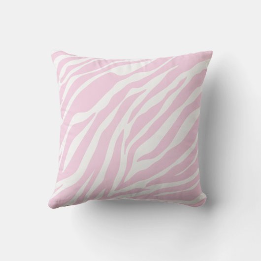 Roze Zebra Print Sierkussen (Achterkant)