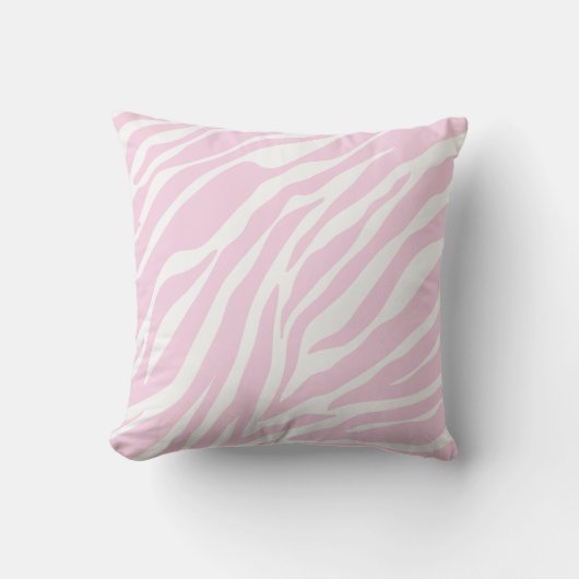 Roze Zebra Print Sierkussen (Voorkant)