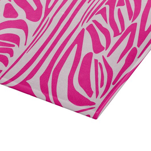 Roze zebra print snijplank (Hoek)