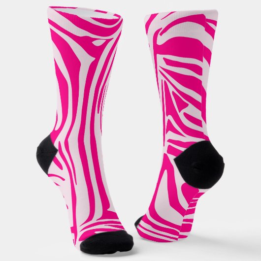 Roze zebra print sokken (Gebogen)
