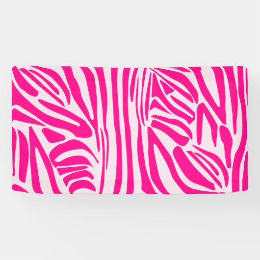 Roze zebra print spandoek (Horizontaal)