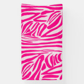 Roze zebra print spandoek (Verticaal)