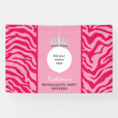 Roze zebra print spandoek (Horizontaal)